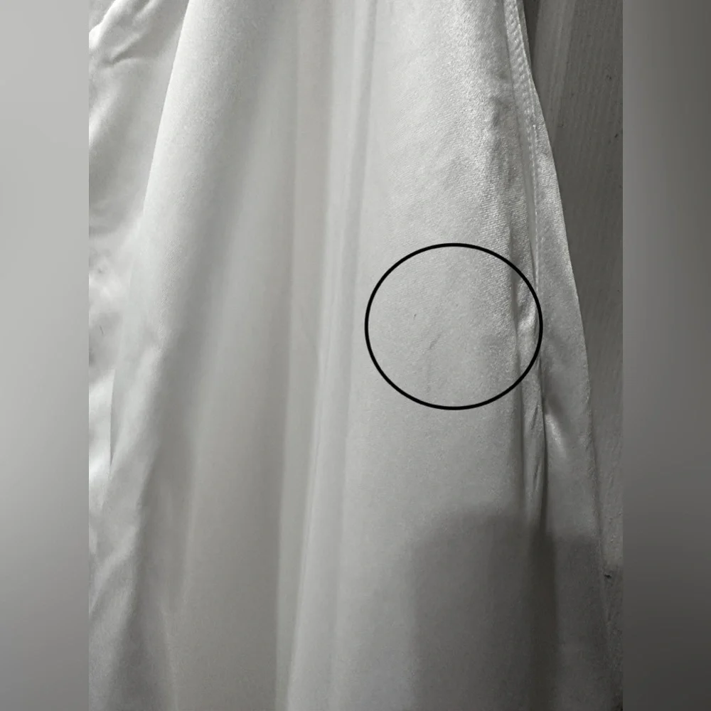 Lulus Exceptional Passion White Satin Cutout Maxi Dress With Pockets LARGE NEW